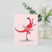 Illustration eines Ballerina TanzRaptors. Postkarte (Stehend Vorderseite)
