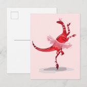 Illustration eines Ballerina TanzRaptors. Postkarte (Vorne/Hinten)