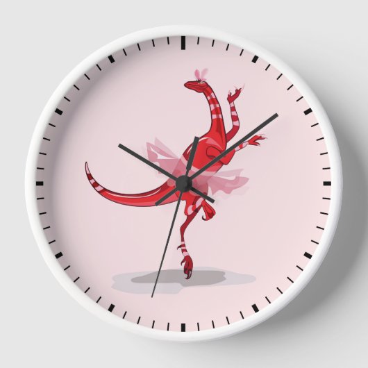 Illustration eines Ballerina TanzRaptors. Uhr (Vorderseite)