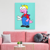 Illustration eines Bauarbeiters für Stegosaurus. Leinwanddruck (Insitu (Wohnzimmer))