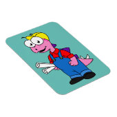 Illustration eines Bauarbeiters für Stegosaurus. Magnet (Rechte Seite)