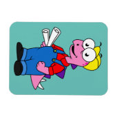 Illustration eines Bauarbeiters für Stegosaurus. Magnet (Horizontal)