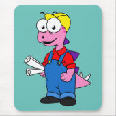 Illustration eines Bauarbeiters für Stegosaurus. Mousepad (Vorne)