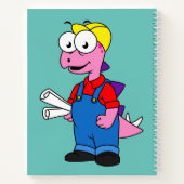 Illustration eines Bauarbeiters für Stegosaurus. Notizblock (Rückseite)