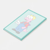 Illustration eines Bauarbeiters für Stegosaurus. Post-it Klebezettel (angewinkelt)