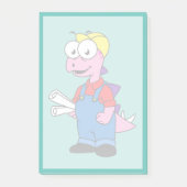 Illustration eines Bauarbeiters für Stegosaurus. Post-it Klebezettel (Vorderseite)