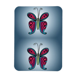 Illustration eines blauen Schmetterlings Magnet