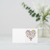 Illustration eines Blumenherzens auf Visitenkarten Visitenkarte (Stehend Vorderseite)