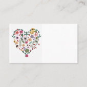 Illustration eines Blumenherzens auf Visitenkarten Visitenkarte (Rückseite)