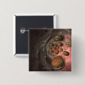 Illustration eines Blutgefäßes mit Burgern Button (Vorne & Hinten)