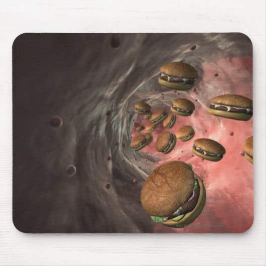 Illustration eines Blutgefäßes mit Burgern Mousepad (Vorne)