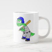 Illustration eines Brontosaurus Baseball-Spielers. Jumbo-Tasse (Rechts)