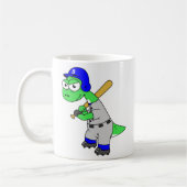 Illustration eines Brontosaurus Baseball-Spielers. Kaffeetasse (Links)