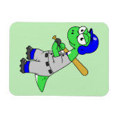 Illustration eines Brontosaurus Baseball-Spielers. Magnet (Horizontal)