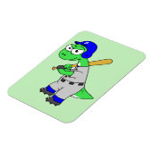 Illustration eines Brontosaurus Baseball-Spielers. Magnet (Linke Seite)