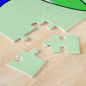 Illustration eines Brontosaurus Baseball-Spielers. Puzzle (Seite)