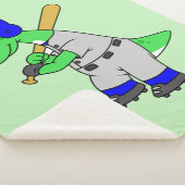 Illustration eines Brontosaurus Baseball-Spielers. Sherpadecke (3/4)