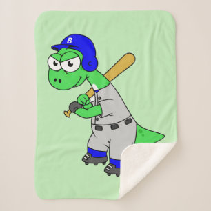 Illustration eines Brontosaurus Baseball-Spielers. Sherpadecke