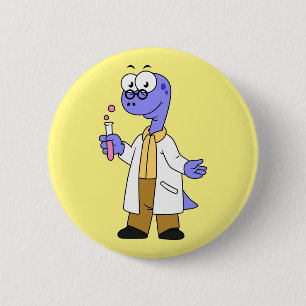 Illustration eines Brontosaurus-Chemisten. Button