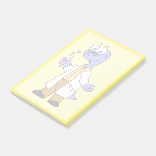 Illustration eines Brontosaurus-Chemisten. Post-it Klebezettel (angewinkelt)