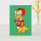 Illustration eines Brontosaurus, der Fußball spiel Karte (Gelbe Blume)