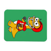 Illustration eines Brontosaurus, der Fußball spiel Magnet (Horizontal)