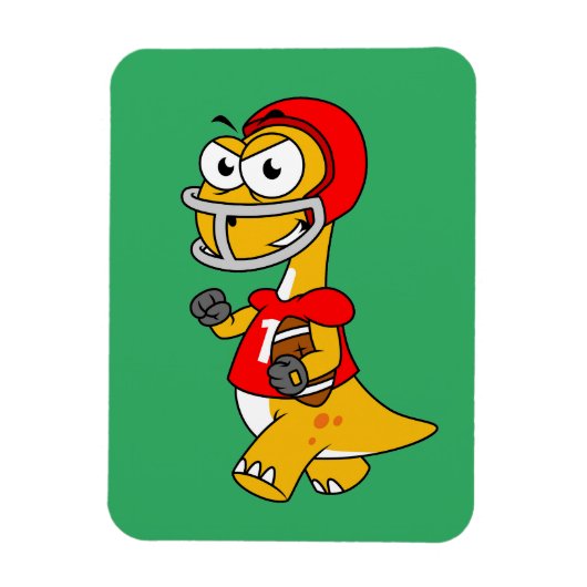 Illustration eines Brontosaurus, der Fußball spiel Magnet (Vertikal)