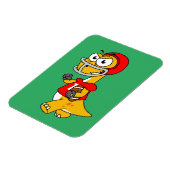 Illustration eines Brontosaurus, der Fußball spiel Magnet (Linke Seite)