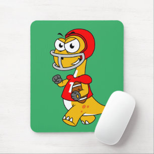 Illustration eines Brontosaurus, der Fußball spiel Mousepad