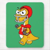 Illustration eines Brontosaurus, der Fußball spiel Mousepad (Vorne)