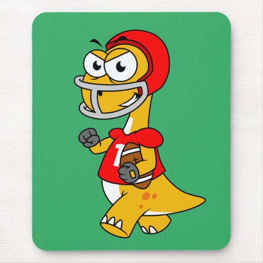 Illustration eines Brontosaurus, der Fußball spiel Mousepad (Vorne)