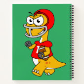 Illustration eines Brontosaurus, der Fußball spiel Notizblock (Rückseite)