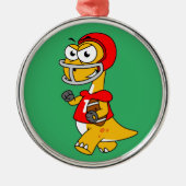 Illustration eines Brontosaurus, der Fußball spiel Ornament Aus Metall (Vorne)