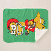 Illustration eines Brontosaurus, der Fußball spiel Sherpadecke (Vorderseite (Horizontal))