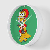 Illustration eines Brontosaurus, der Fußball spiel Uhr (Winkel)