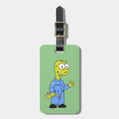 Illustration eines Brontosaurus-Mechanismus. Gepäckanhänger (Vorderseite vertikal)