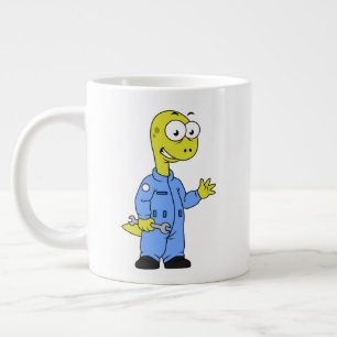 Illustration eines Brontosaurus-Mechanismus. Jumbo-Tasse