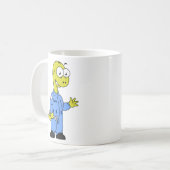 Illustration eines Brontosaurus-Mechanismus. Kaffeetasse (Vorderseite Links)