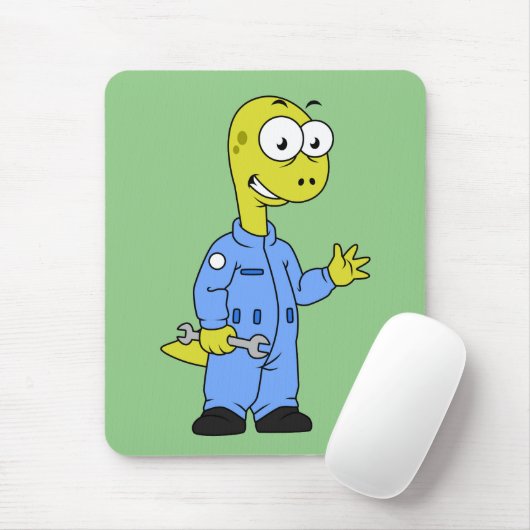 Illustration eines Brontosaurus-Mechanismus. Mousepad (Mit Mouse)