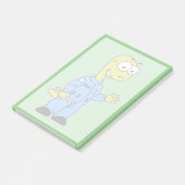 Illustration eines Brontosaurus-Mechanismus. Post-it Klebezettel (angewinkelt)