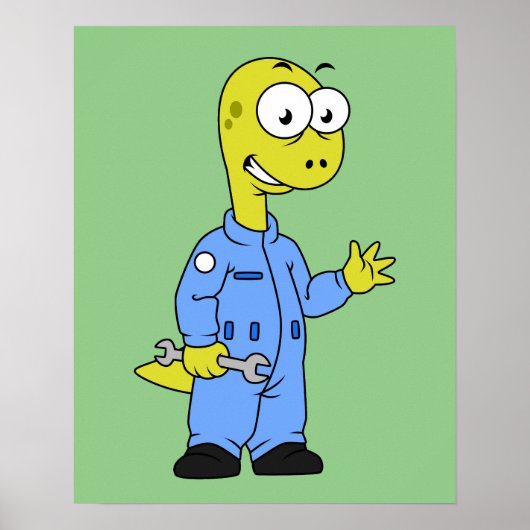 Illustration eines Brontosaurus-Mechanismus. Poster (Vorne)