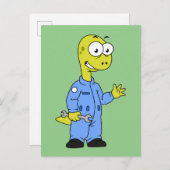 Illustration eines Brontosaurus-Mechanismus. Postkarte (Vorne/Hinten)