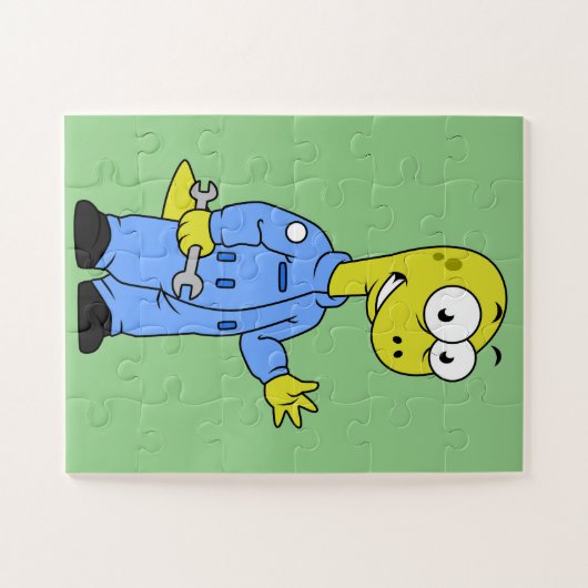 Illustration eines Brontosaurus-Mechanismus. Puzzle (Horizontal)