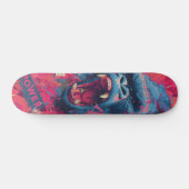 Illustration eines brüllenden Gorillas in lebendig Skateboard (Horizontal)