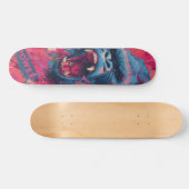 Illustration eines brüllenden Gorillas in lebendig Skateboard (Horizontal)