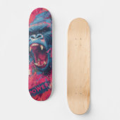 Illustration eines brüllenden Gorillas in lebendig Skateboard (Vorderseite)