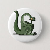 Illustration eines Cartoon Brontosaurus Denken. Button (Vorderseite)