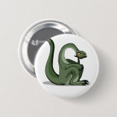 Illustration eines Cartoon Brontosaurus Denken. Button (Vorne & Hinten)