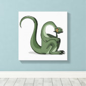 Illustration eines Cartoon Brontosaurus Denken. Leinwanddruck (Insitu (Holzboden))