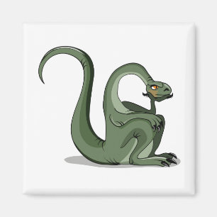 Illustration eines Cartoon Brontosaurus Denken. Magnet
